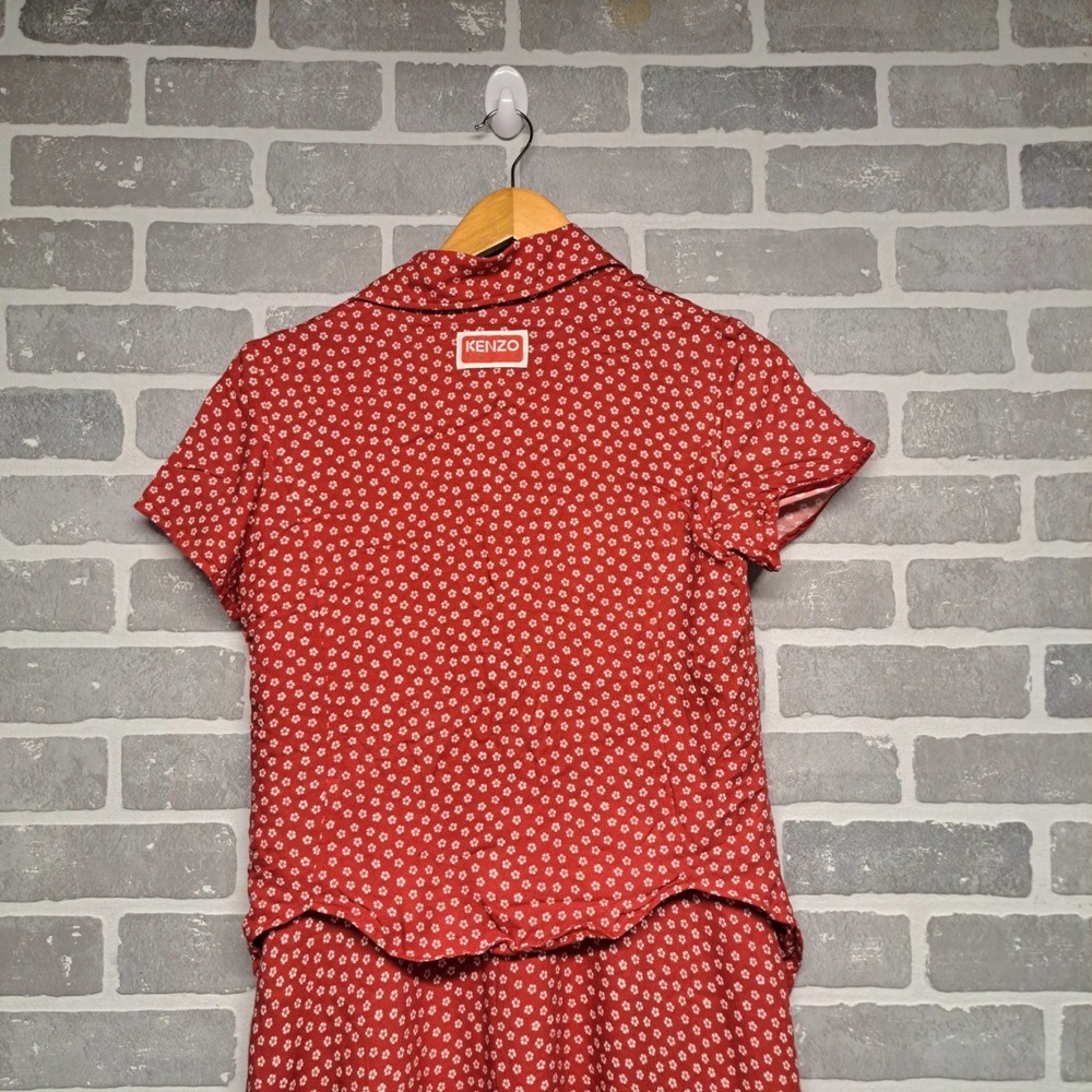 Kenzo Paris Womens Vintage 70s Sakura Flowers Button Midi‎ Dress Size 36 - Picture 8 of 15